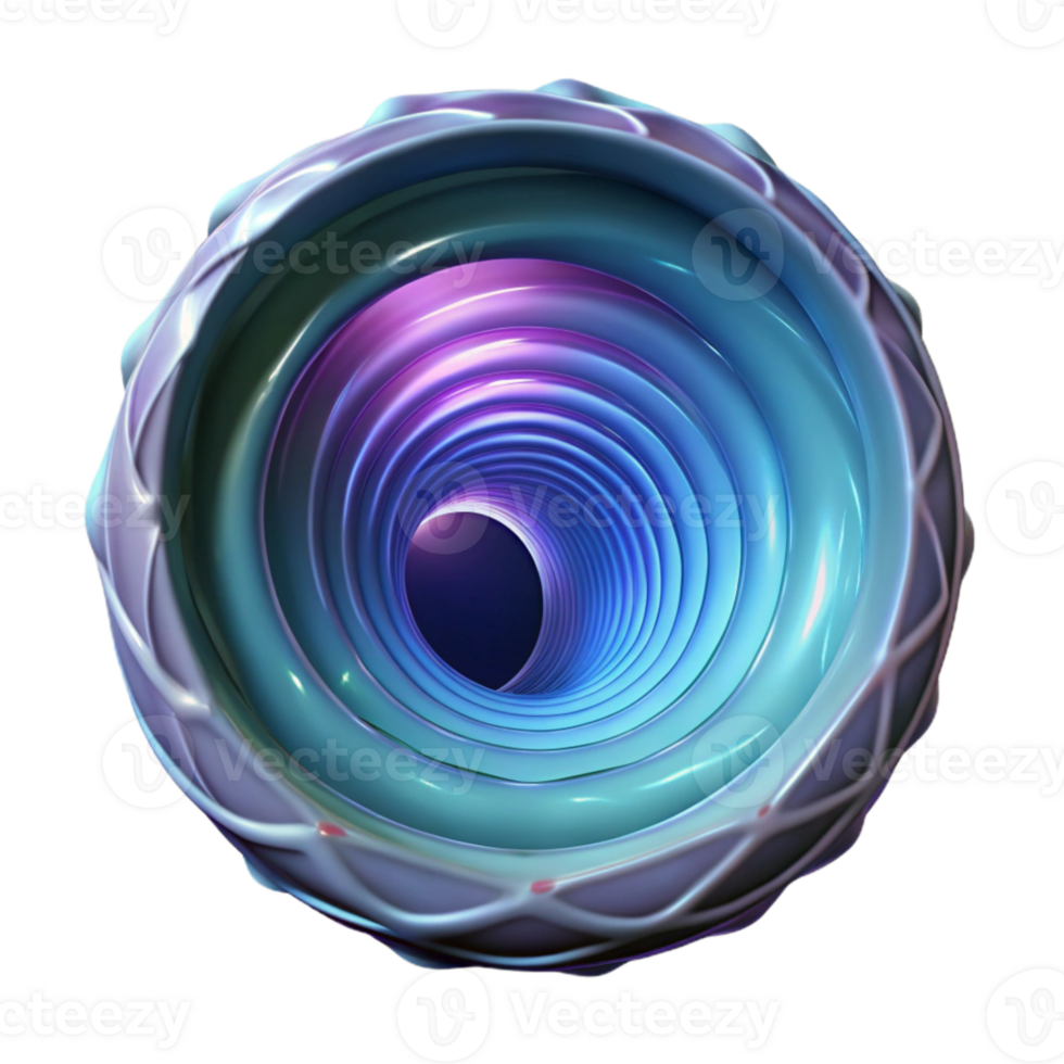 stunning classic Wormhole Tunnel Visualization Isolated Transparent Background detailed png