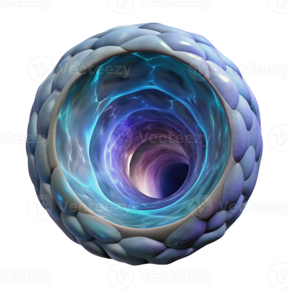 impressive abstract Wormhole Tunnel Visualization Isolated Transparent Background professional png