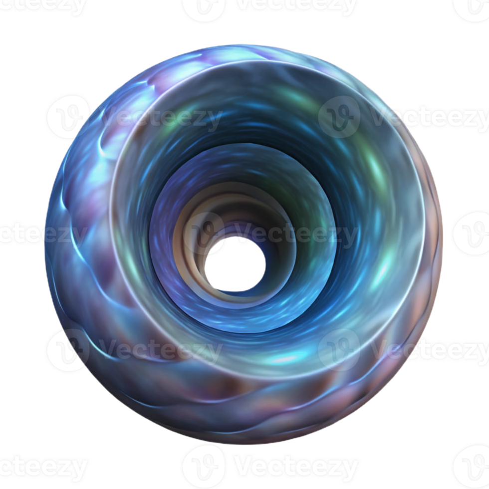 impressive contemporary Wormhole Tunnel Visualization Isolated Transparent Background detailed png