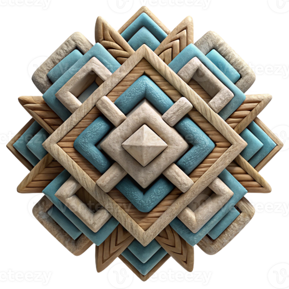 serene traditional Woven Aztec Pattern Geometric Design Isolated high quality png
