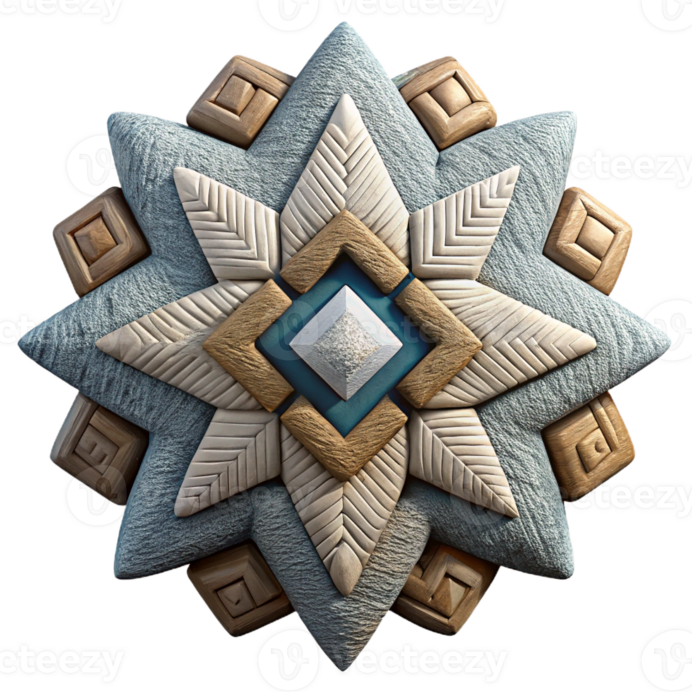 serene modern Woven Aztec Pattern Geometric Design Isolated authentic png