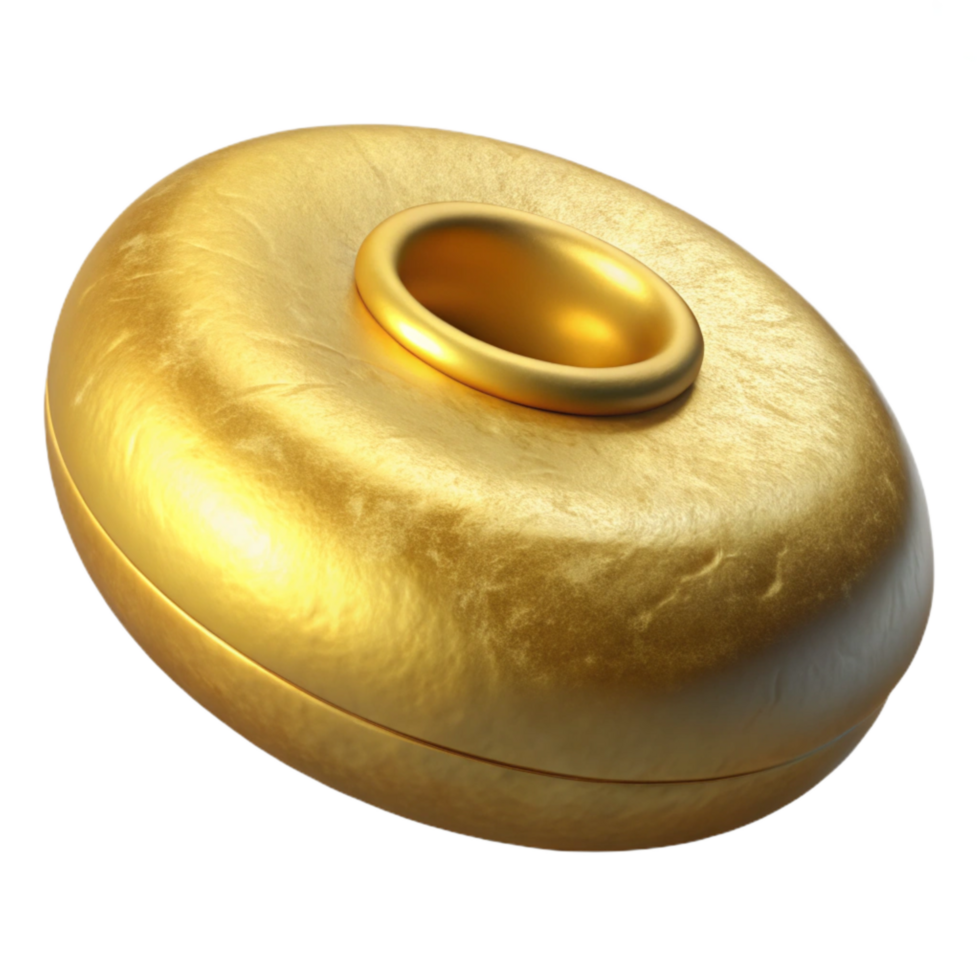 serene modern Gold Curling Stone Top View Transparent Background premium png