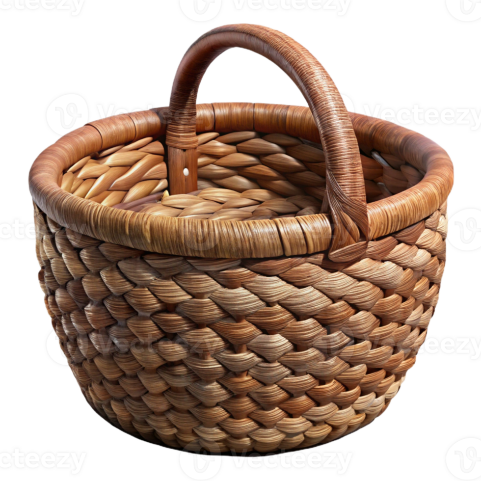 impressive modern Woven Basket Rustic Texture Brown Tone Transparent Background high resolution png