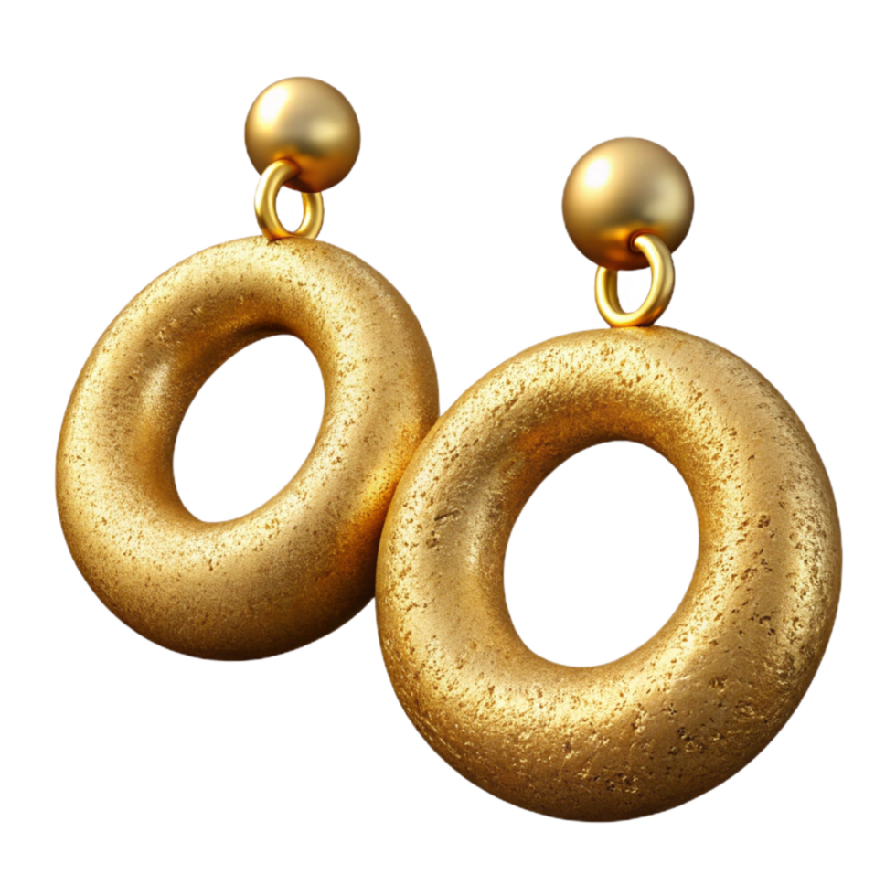 extraordinary minimalist Gold Earrings Hoops Cutout original png