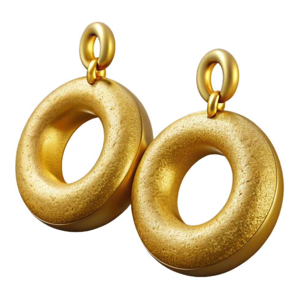 vibrant minimalist Gold Earrings Hoops Cutout high resolution png
