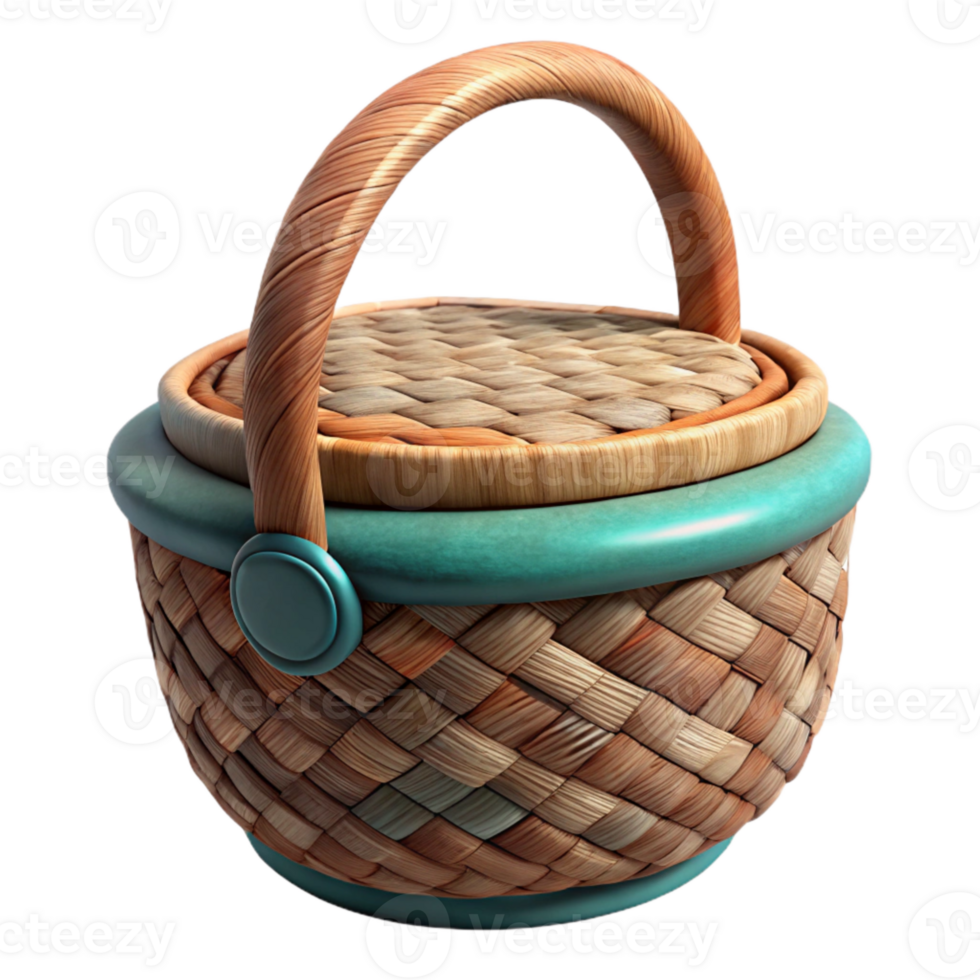 stunning minimalist Woven Basket with Lid and Handle Cutout high resolution png