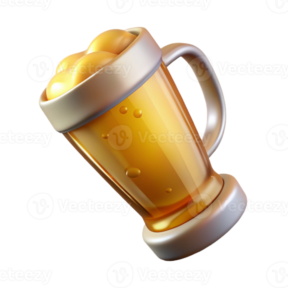 elegant rustic Golden Beer in Tilted Glass Transparent Background professional png