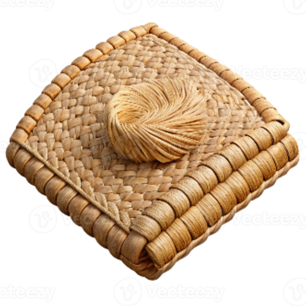 serene contemporary Woven Placemat with Natural Fibers Isolated original png