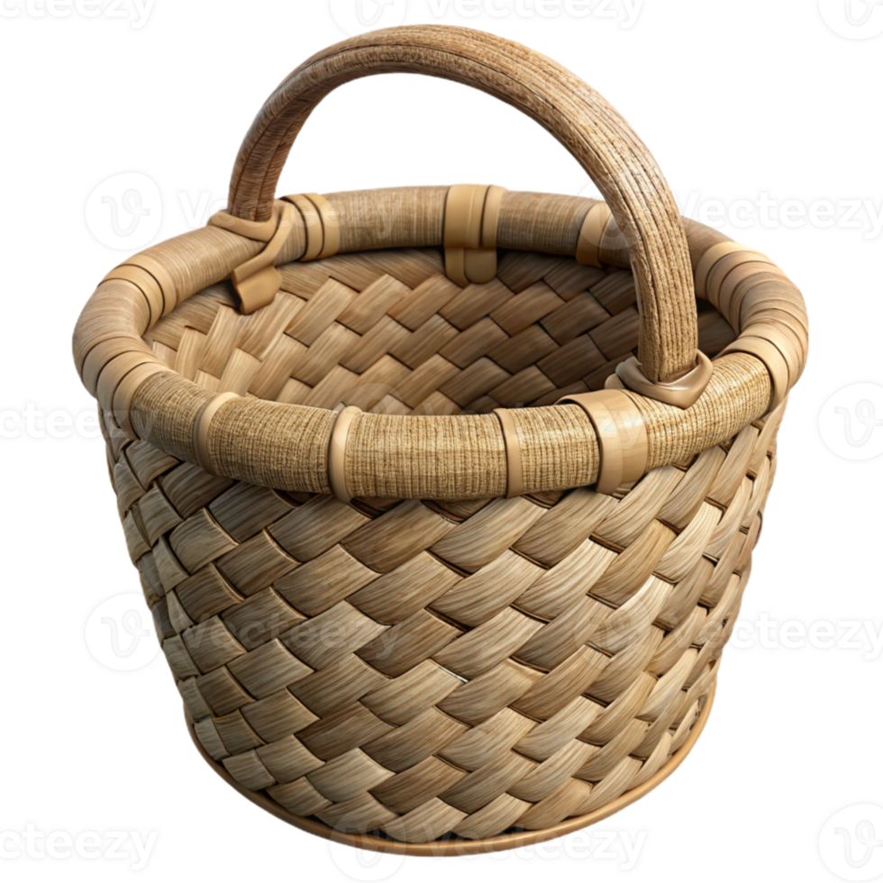 magnificent modern Woven Straw Basket with Handles Cutout high quality png