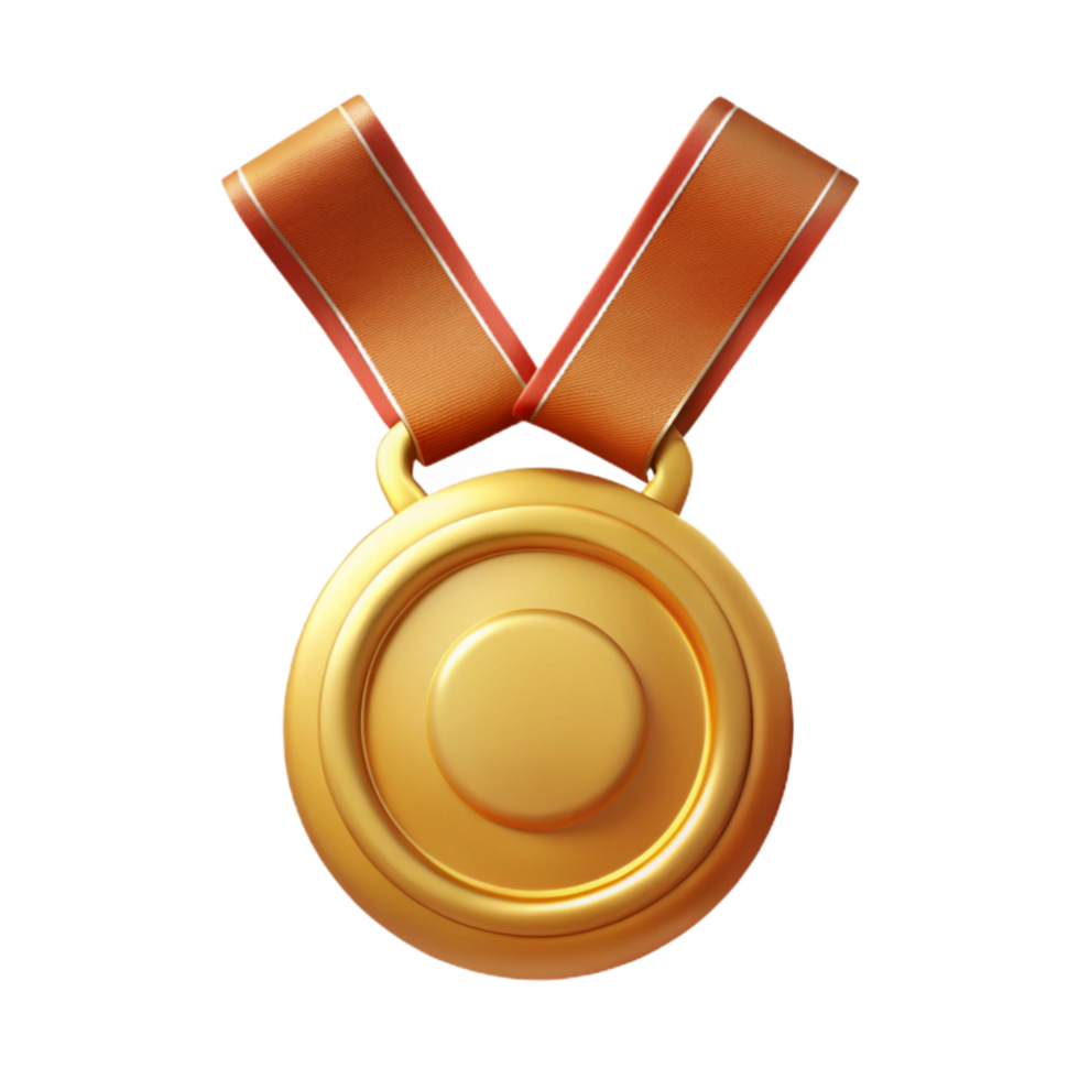 stunning creative Gold Medal Close Up Transparent Background premium png