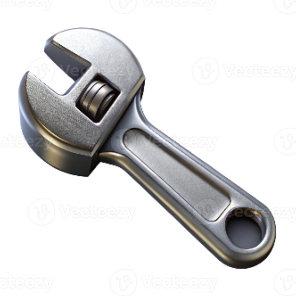 impressive creative Wrench Adjustable Chrome Finish Isolated high quality png