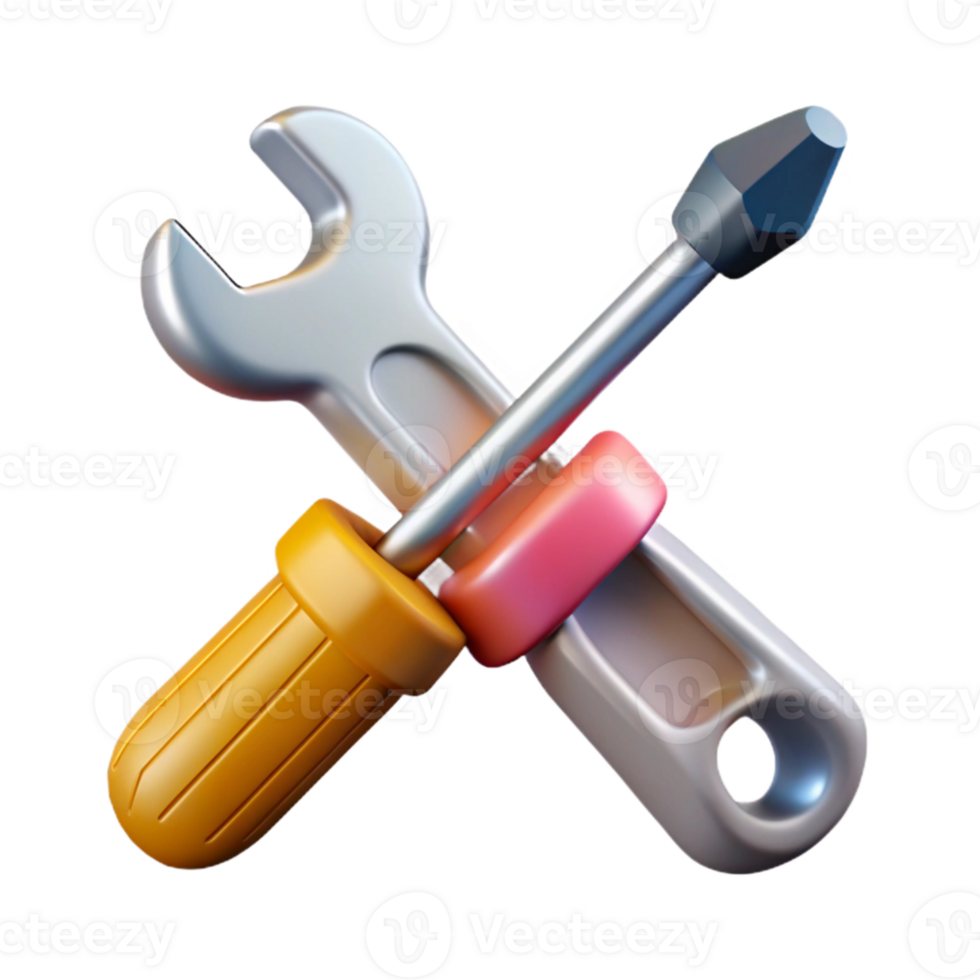 extraordinary abstract Wrench and Screwdriver Crossed Isolated png