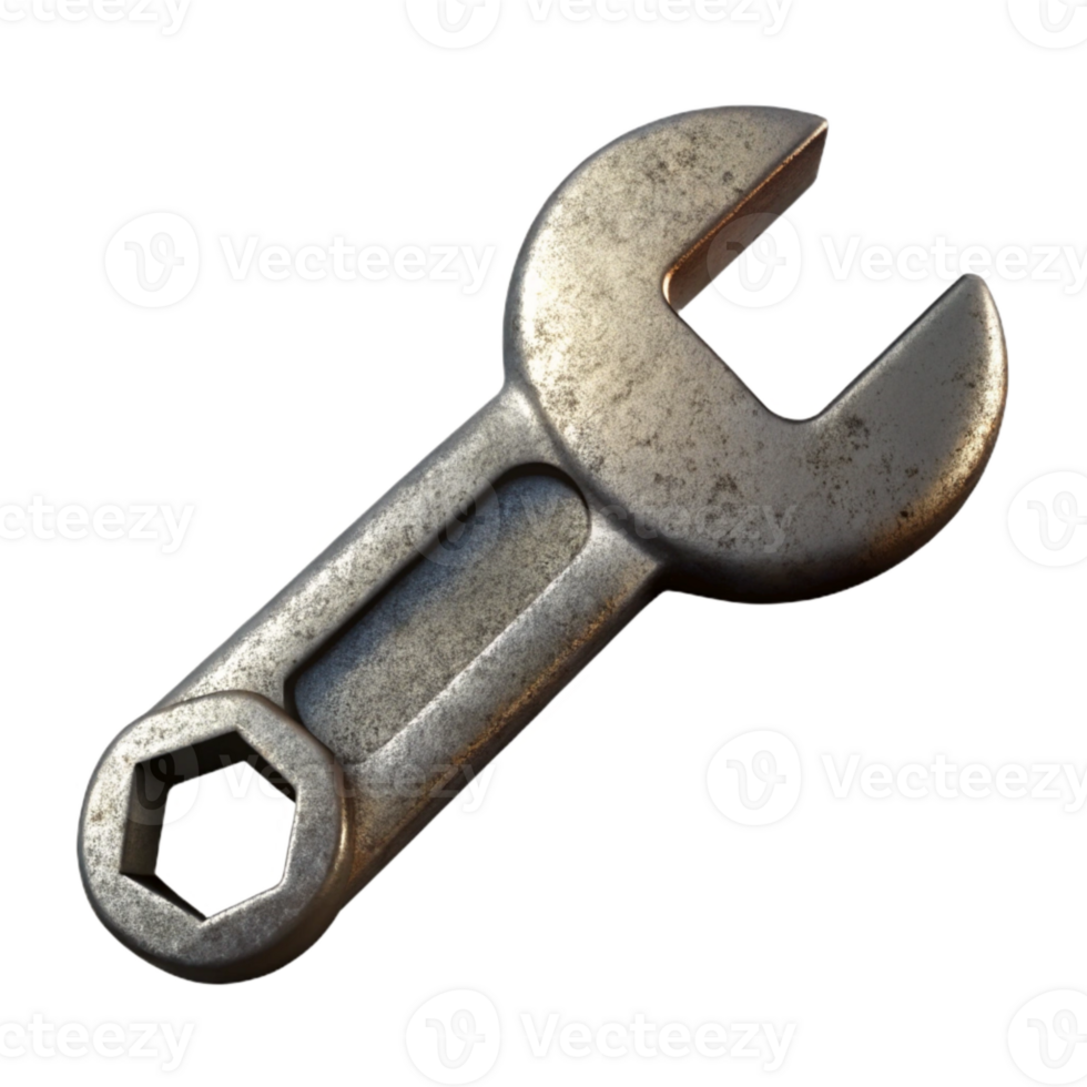 elegant abstract Wrench Front View Cutout premium png
