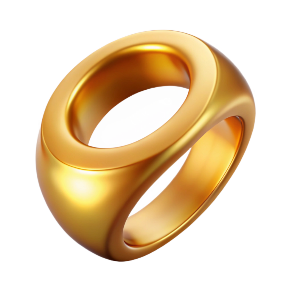 wonderful abstract Gold Ring Signet Style Cutout high quality png