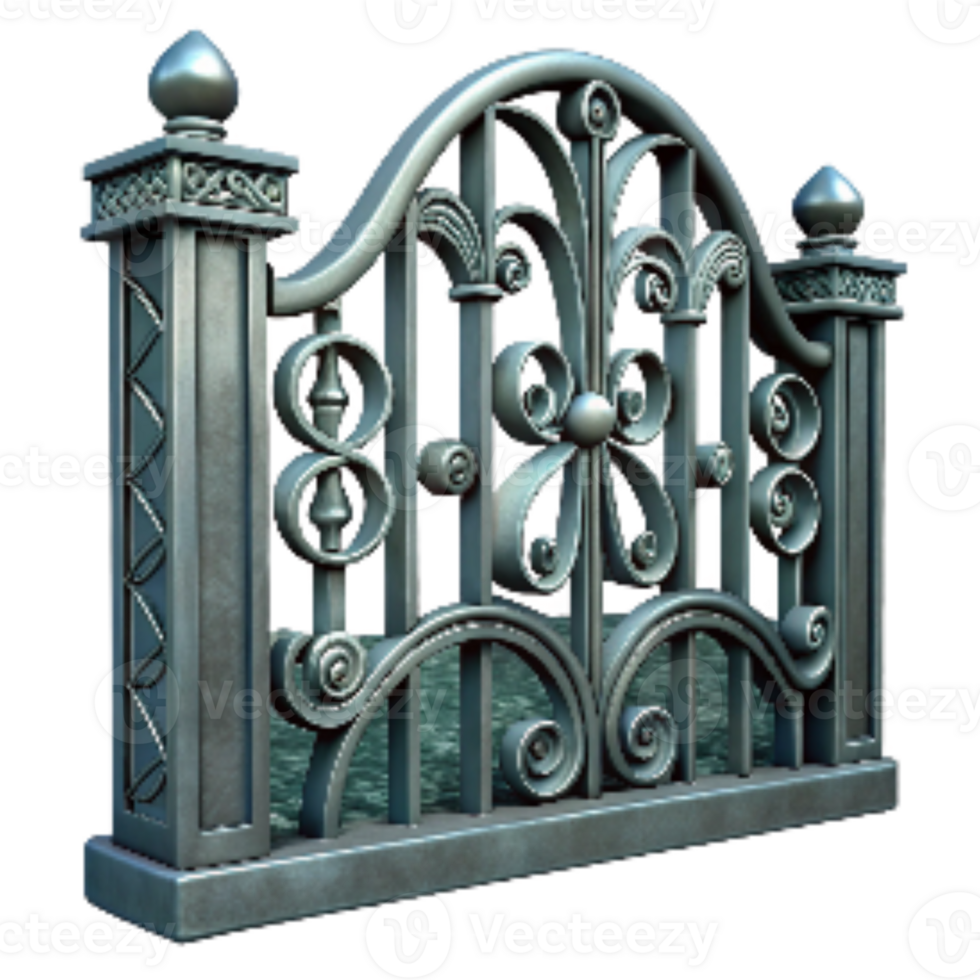 stunning traditional Wrought Iron Fence Section Cutout exclusive png