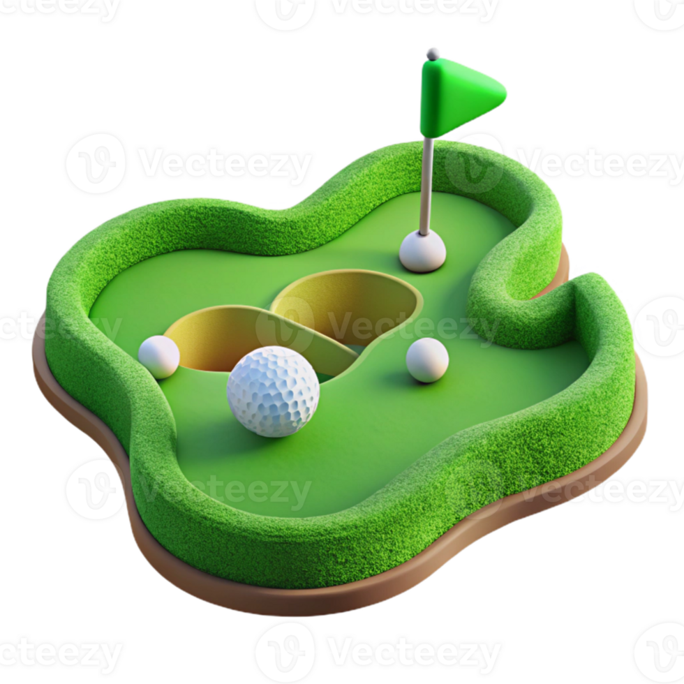 dramatic abstract Golf Course with Green Cutout detailed png
