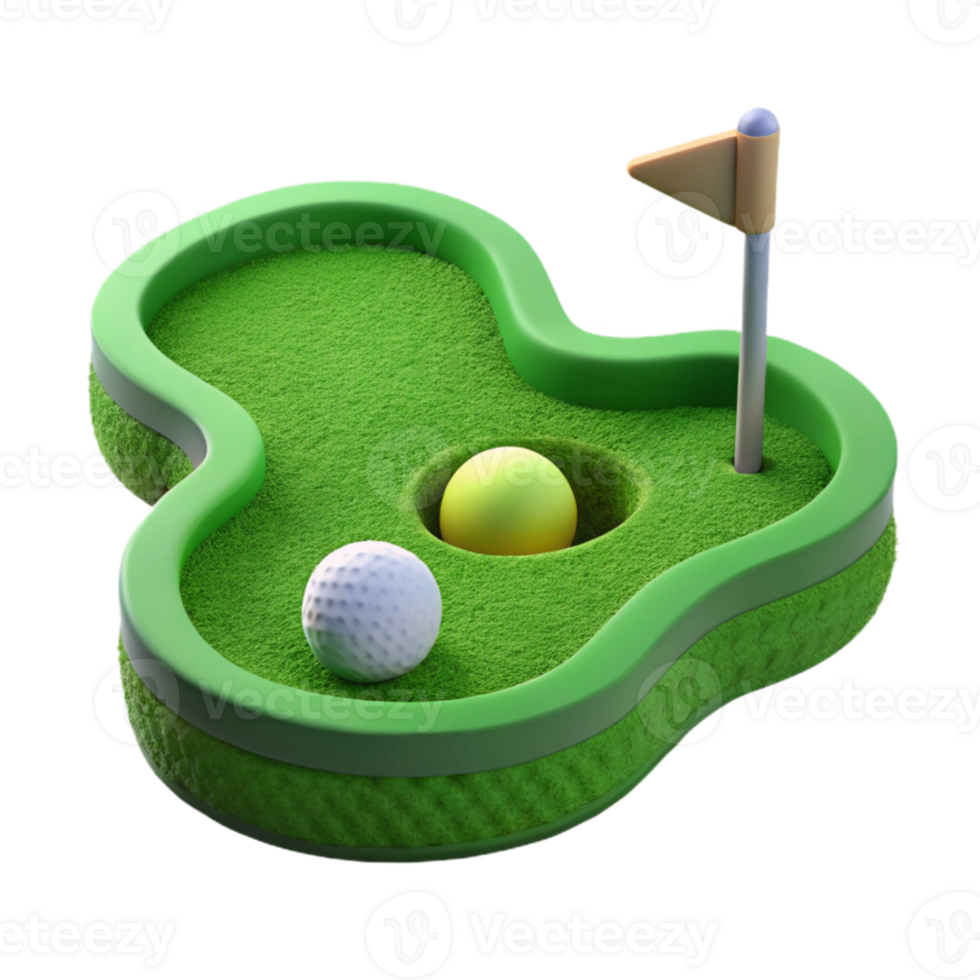serene artistic Golf Course with Green Cutout high resolution png