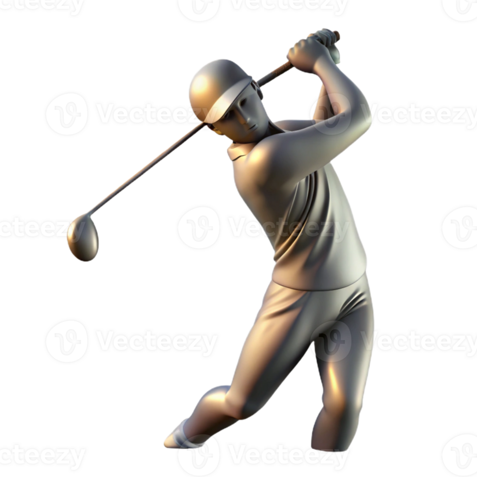 impressive rustic Golfer Swinging Club Backlit Silhouette Isolated detailed png