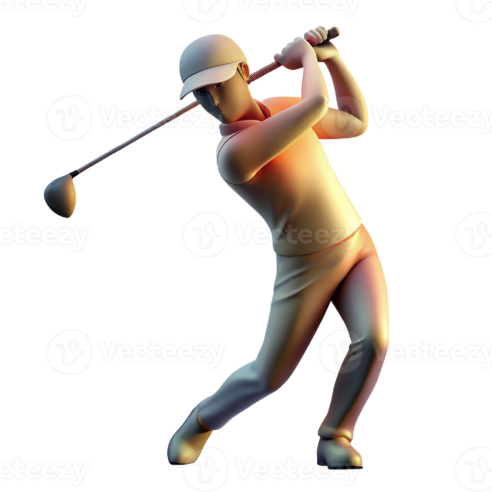 wonderful traditional Golfer Swinging Club Backlit Silhouette Isolated original png