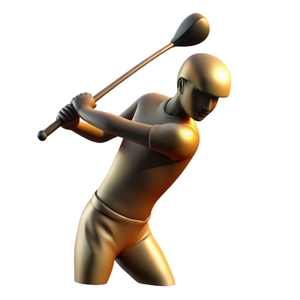impressive vintage Golfer Swinging Club Backlit Silhouette Isolated original png