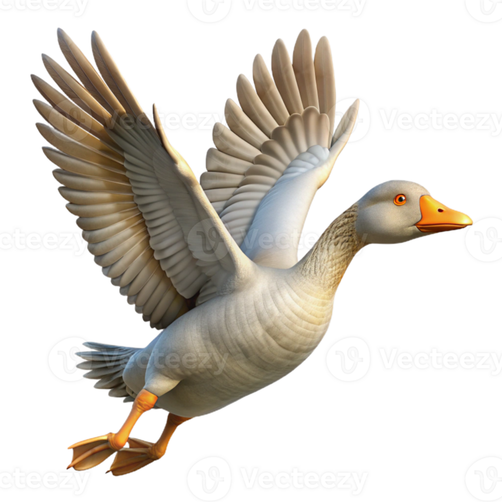 vibrant modern Goose in Flight Transparent Background genuine png