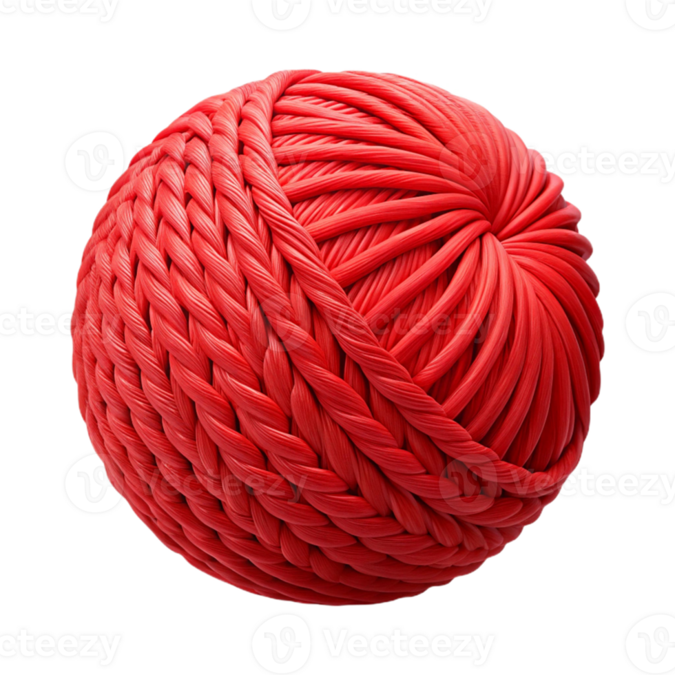 elegant rustic Yarn Ball Red Isolated Cutout authentic png