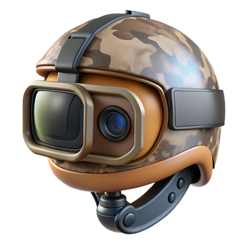 impressive traditional Gopro Camera Mounted on Helmet Transparent Background authentic png