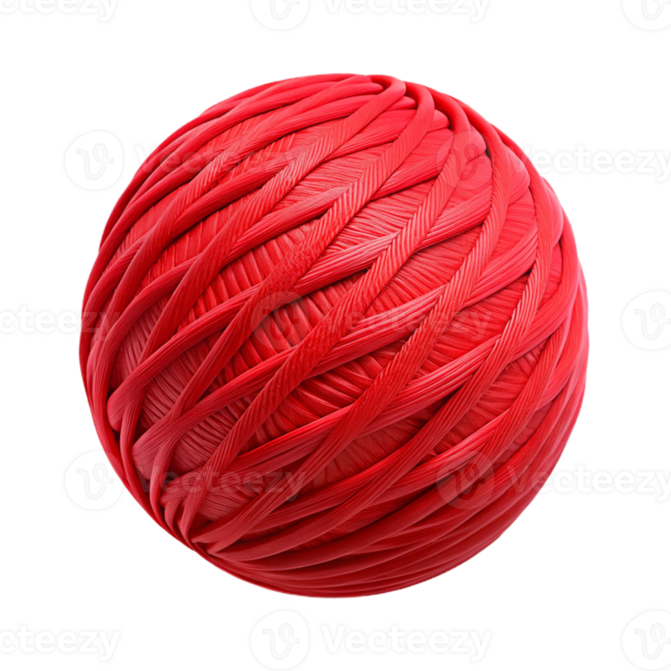stunning artistic Yarn Ball Red Isolated Cutout original png