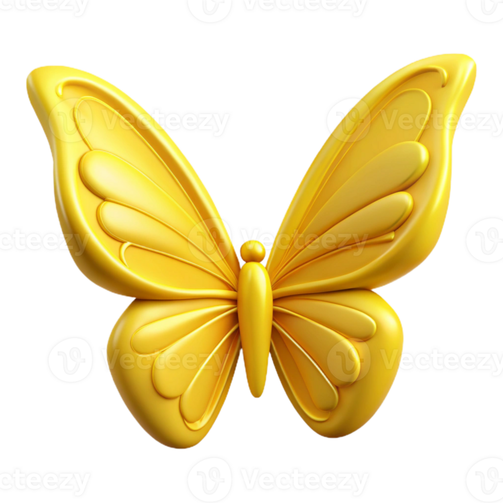 elegant rustic Yellow Butterfly Wings Closed Isolated Element exclusive png