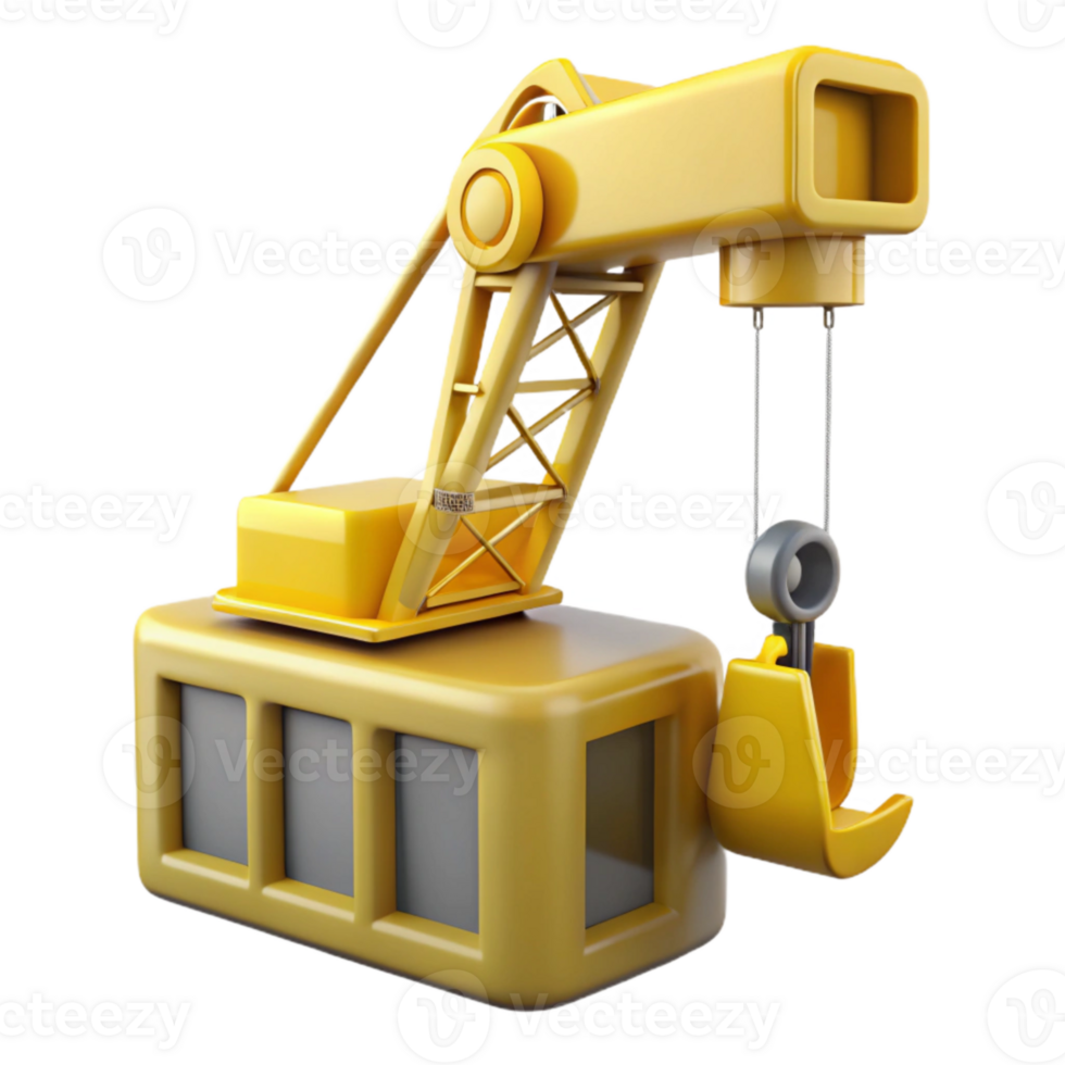magnificent vintage Yellow Construction Crane Lifting Object Cutout original png