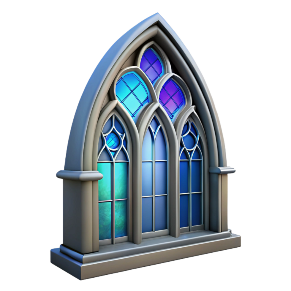 vibrant abstract Gothic Cathedral Stained Glass Window Transparent high resolution png