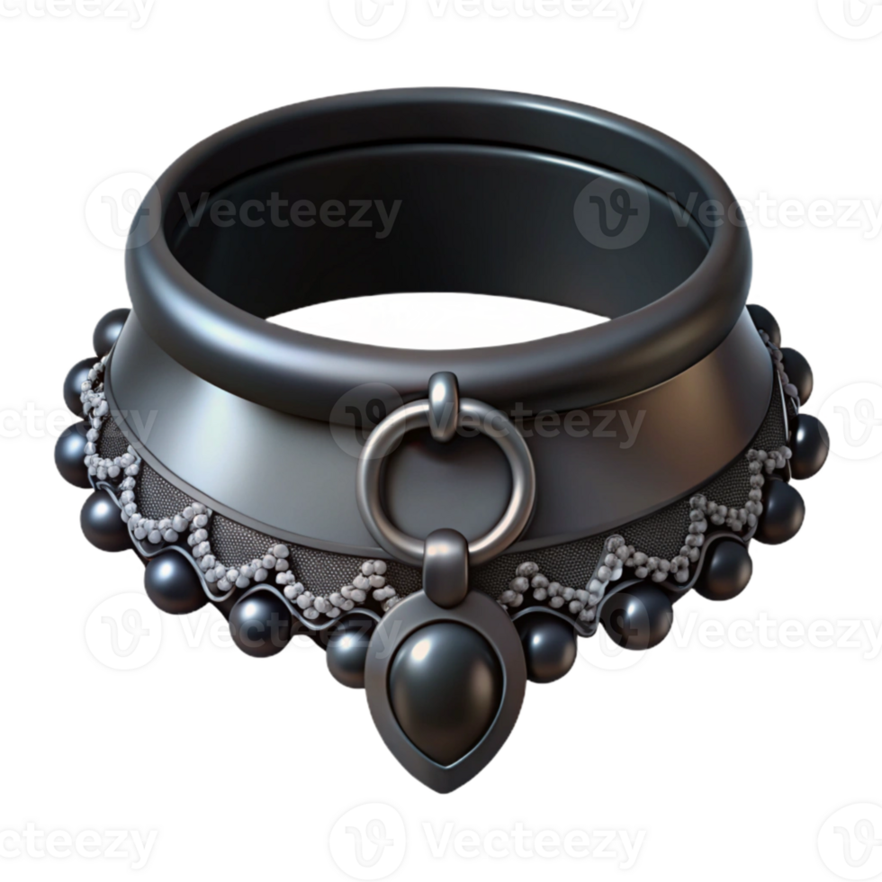 elegant contemporary Gothic Choker Black Lace Isolated Element high resolution png