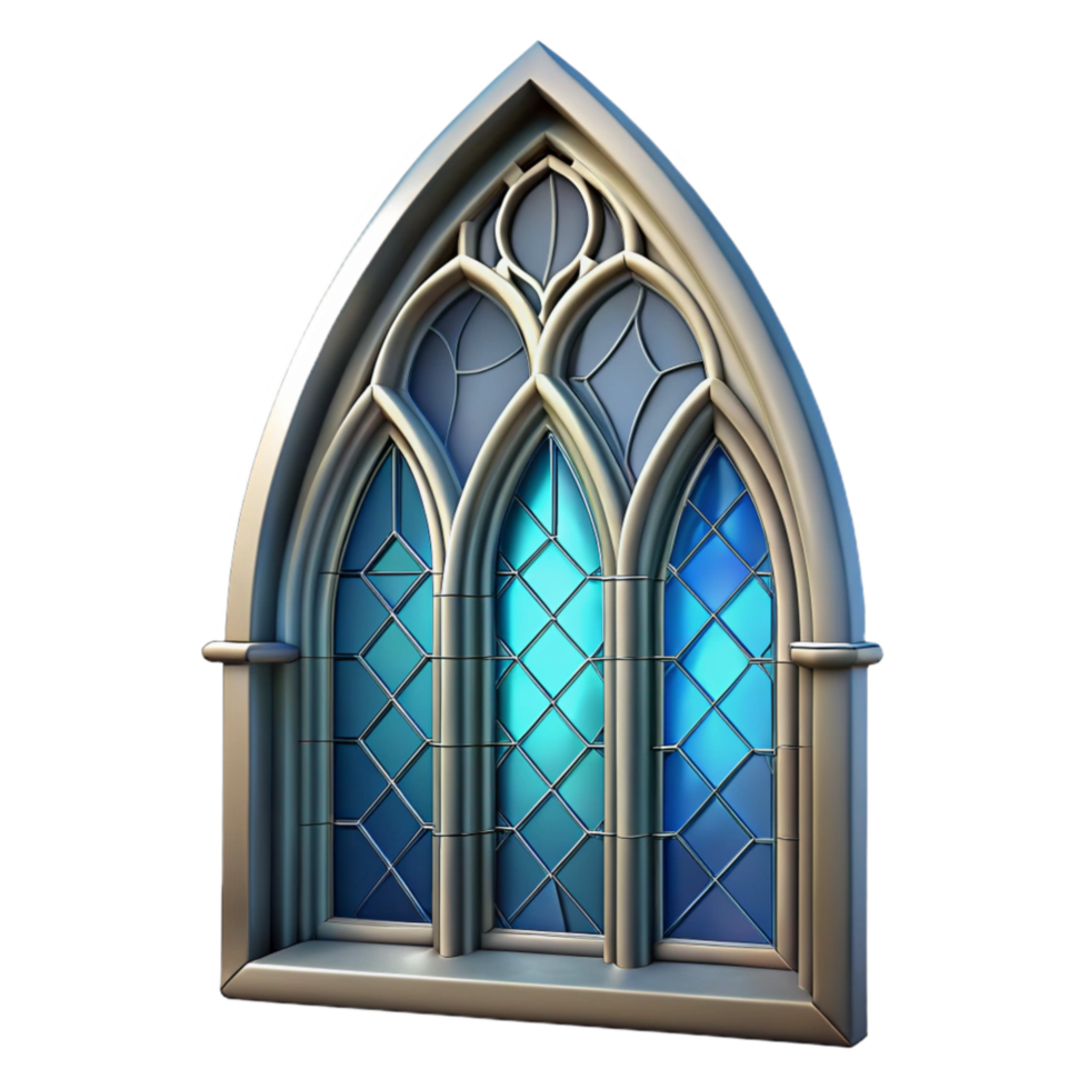 vibrant vintage Gothic Cathedral Stained Glass Window Transparent exclusive png