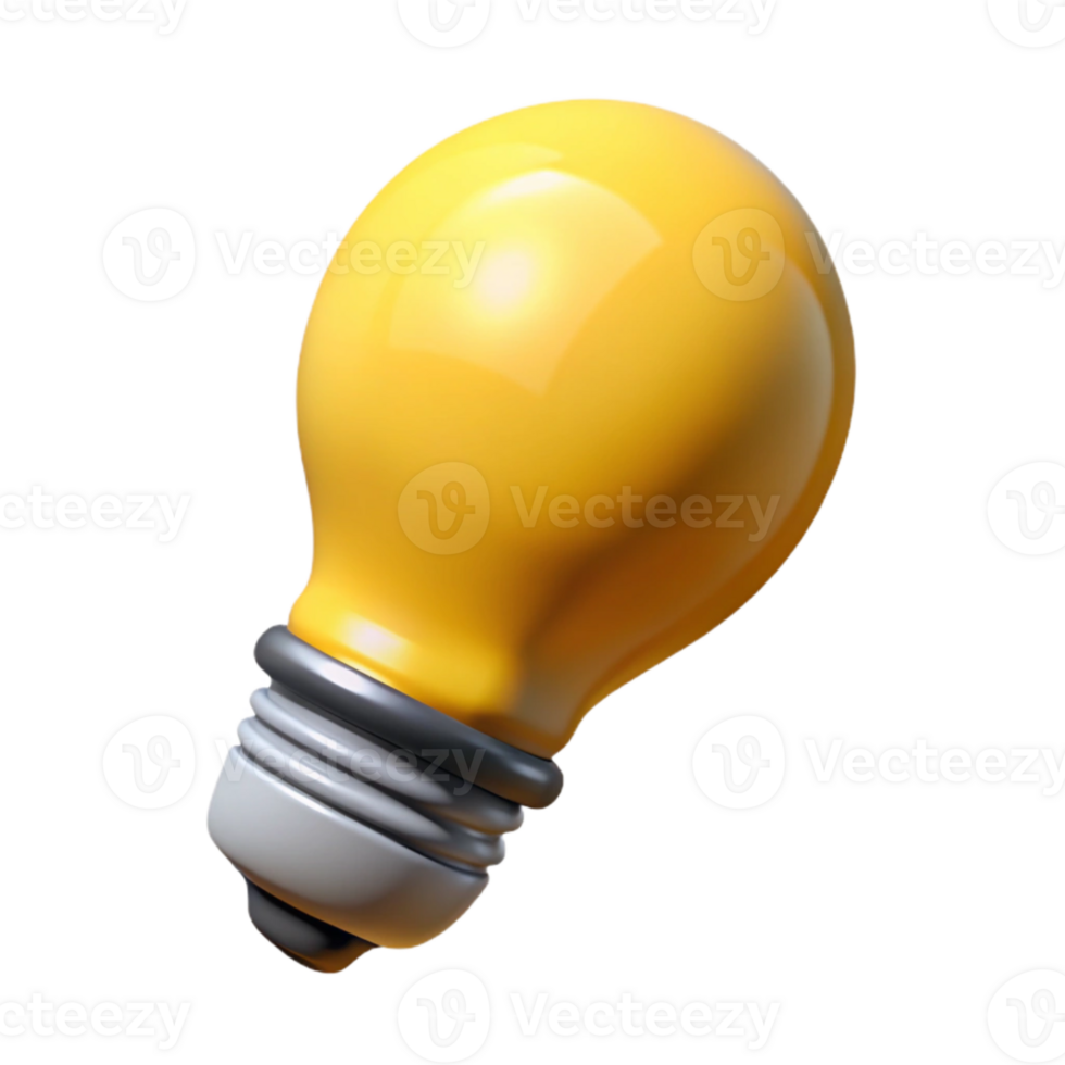 impressive abstract Yellow Light Bulb Idea Concept Isolated Element authentic png
