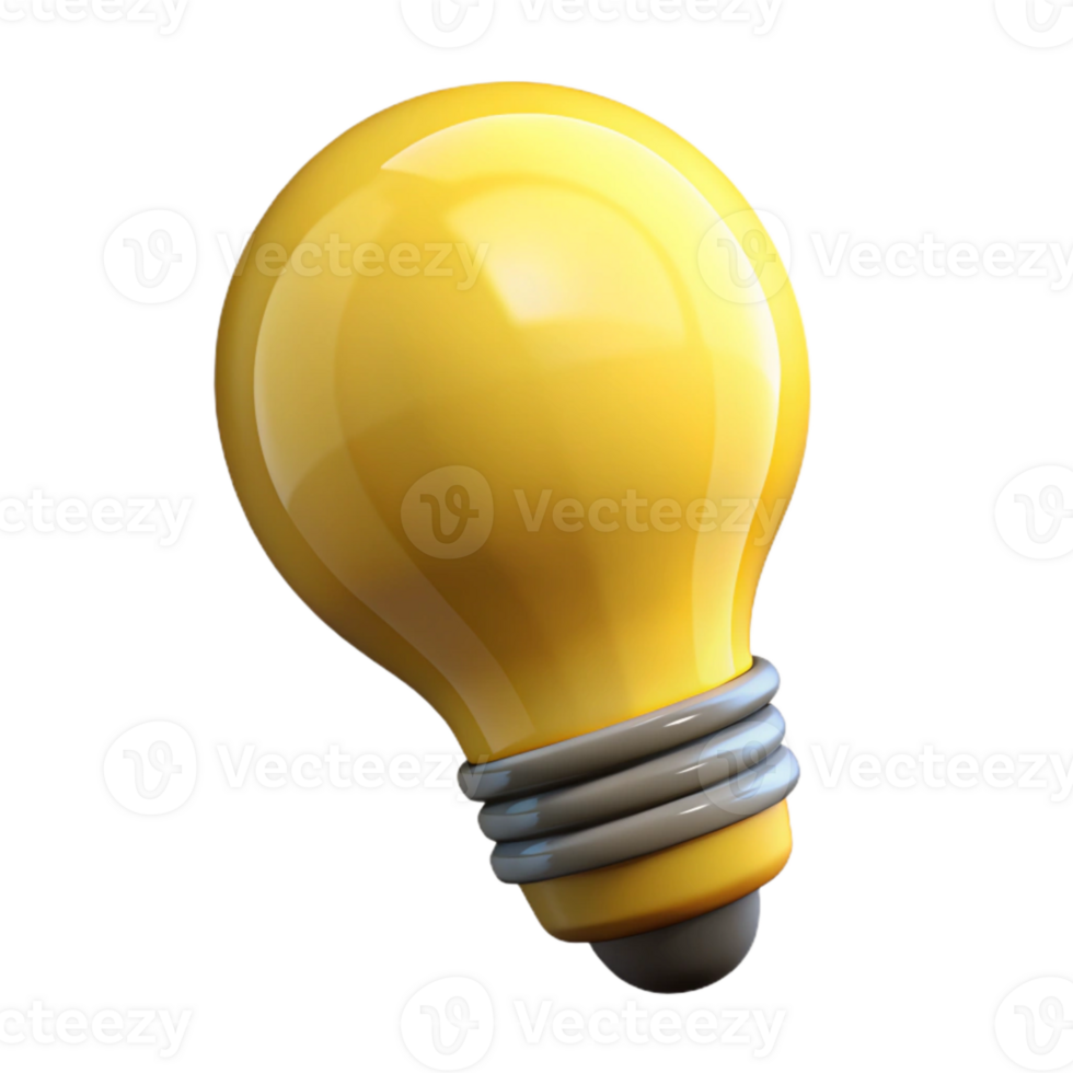 serene classic Yellow Light Bulb Idea Concept Isolated Element authentic png