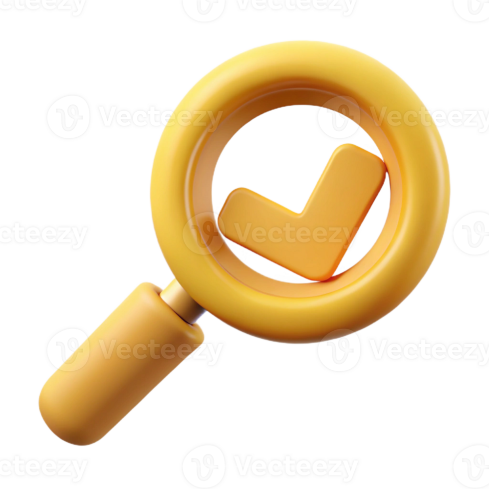 magnificent classic Yellow Magnifying Glass with Market Research Icon Isolated detailed png