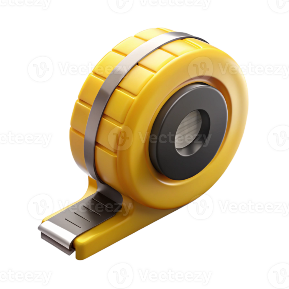 beautiful traditional Yellow Measuring Tape Extended Isolated detailed png