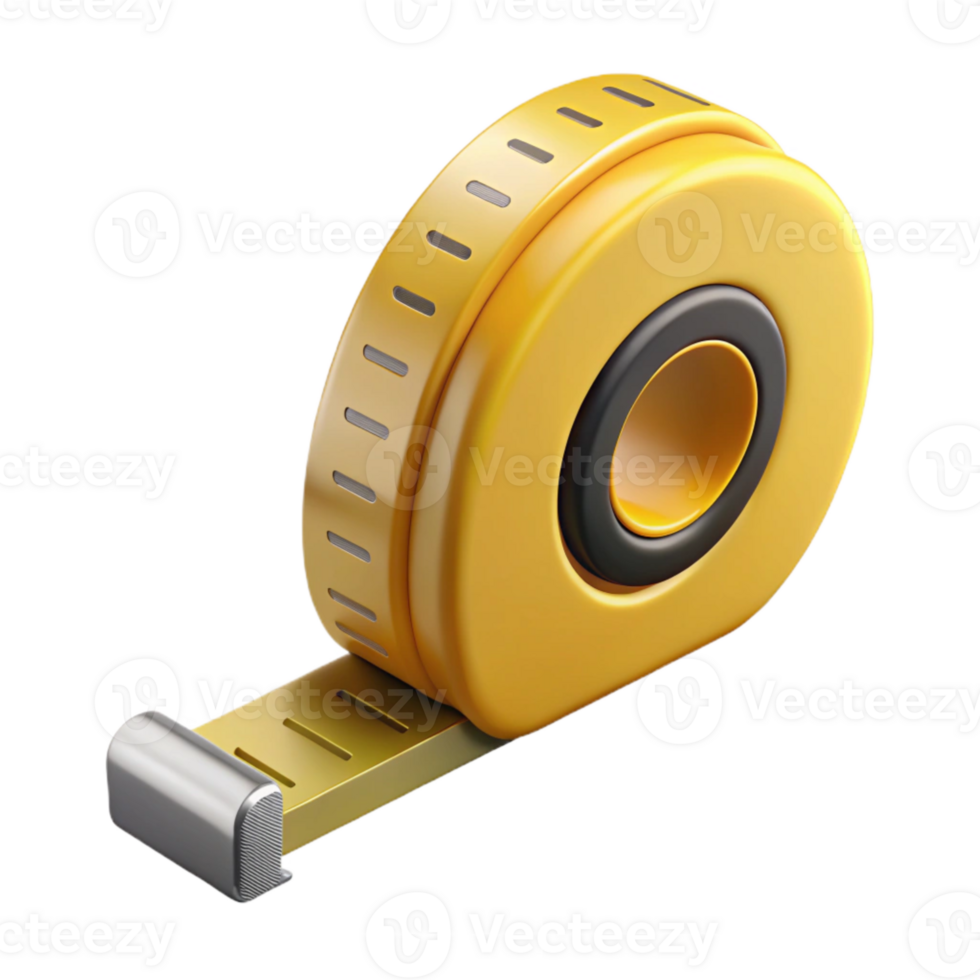 beautiful classic Yellow Measuring Tape Extended Isolated detailed png
