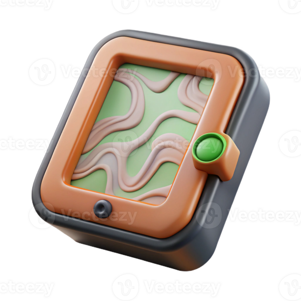 stunning rustic Gps Device Displaying a Topographic Map Transparent Background exclusive png