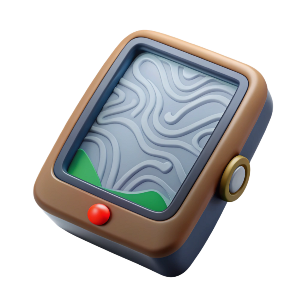beautiful contemporary Gps Device Displaying a Topographic Map Transparent Background premium png