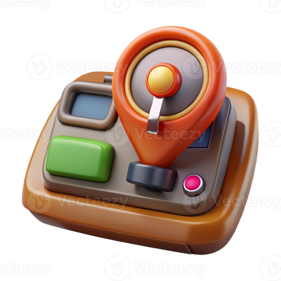stunning creative Gps Device on Tractor Dashboard Cutout Element premium png