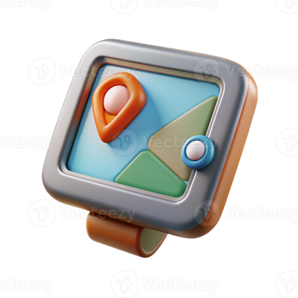 dramatic rustic Gps Device Screen Lit Transparent Background high quality png