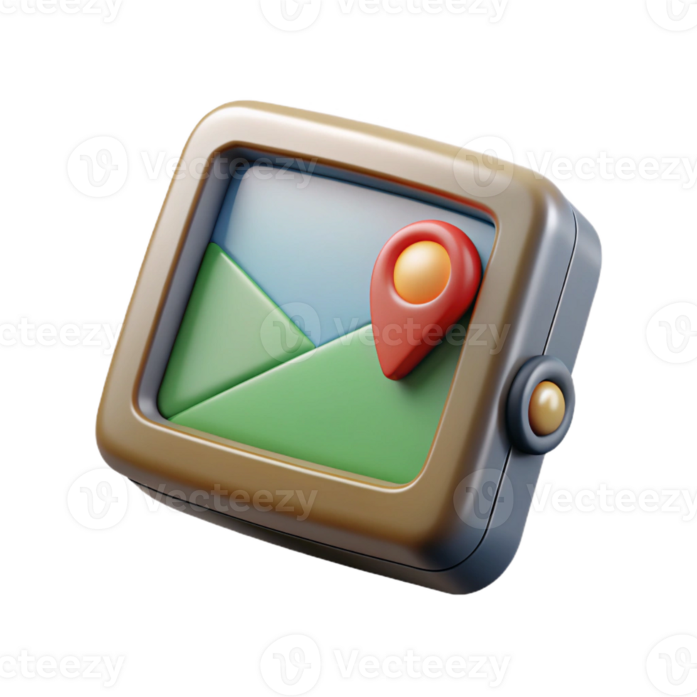 impressive artistic Gps Device Screen Lit Transparent Background exclusive png