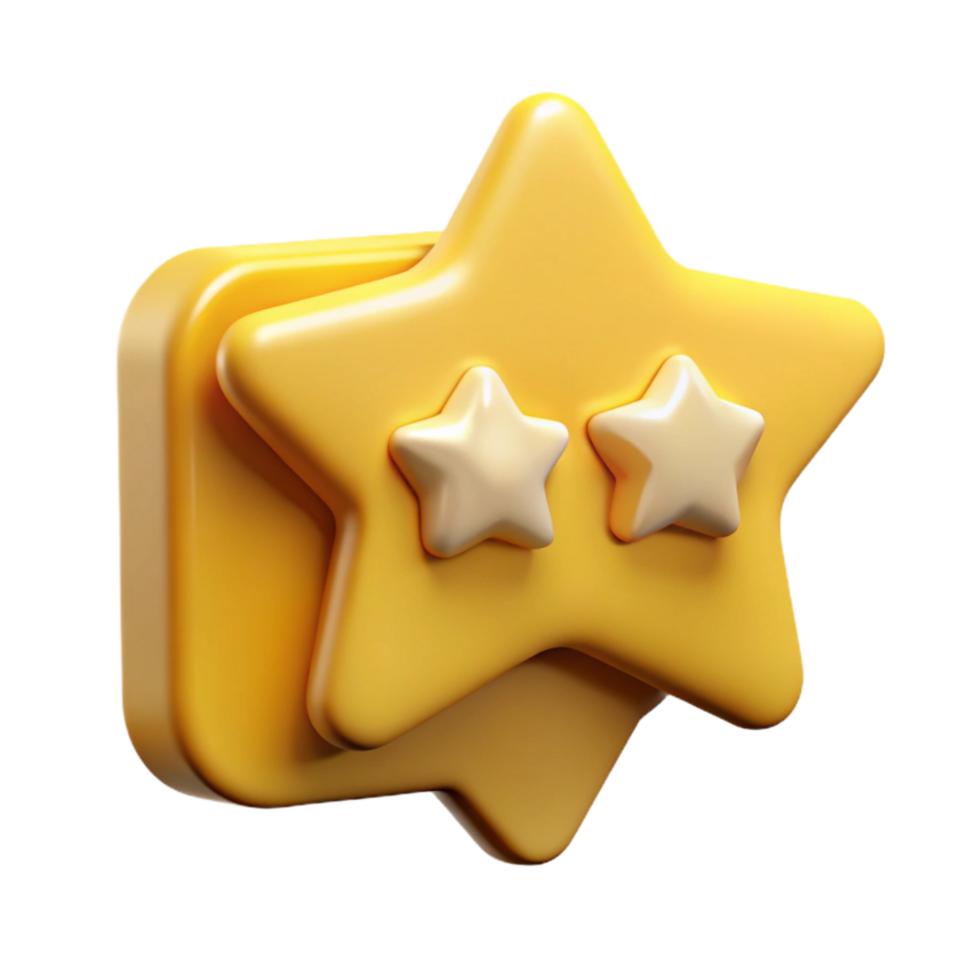 serene modern Yellow Star Rating with Customer Review Isolated png