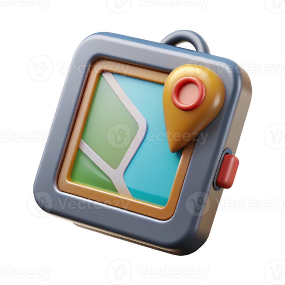 dramatic creative Gps Device Screen Lit Transparent Background original png