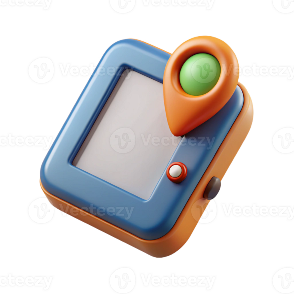 vibrant traditional Gps Device with Screen Display Isolated exclusive png