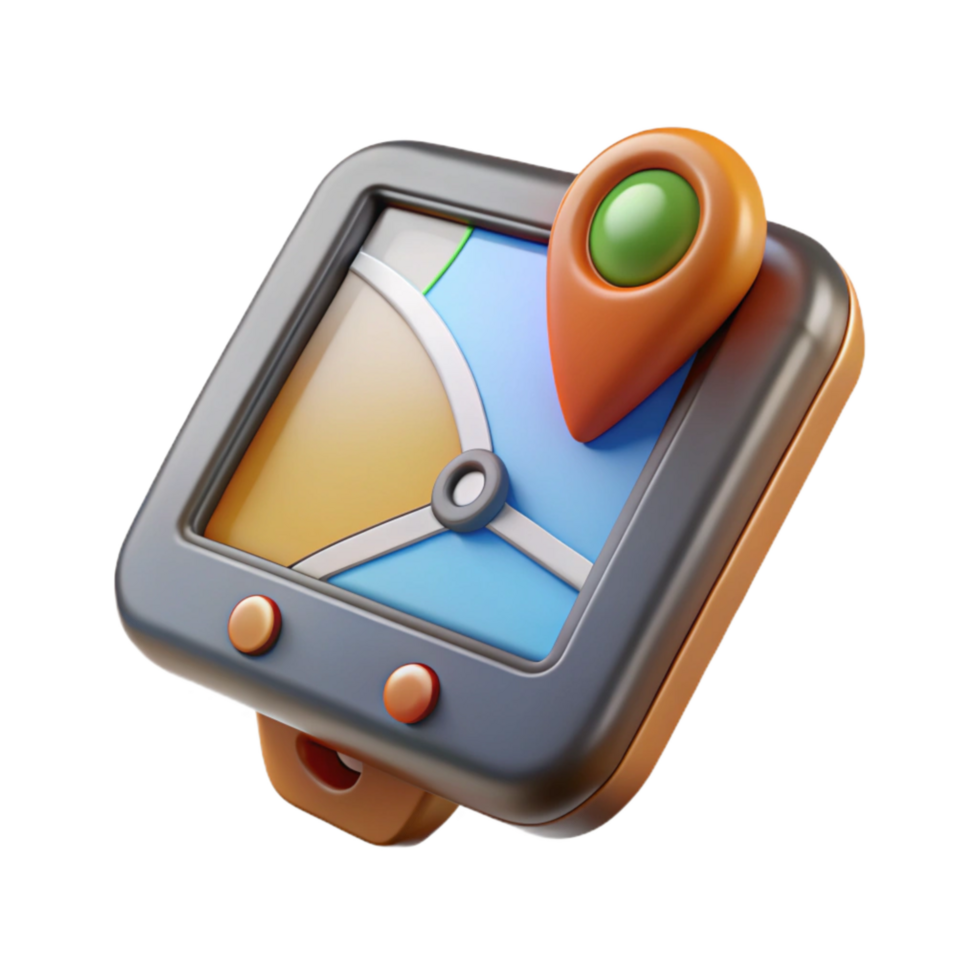 beautiful rustic Gps Device Showing Coordinates on Screen Transparent Background png