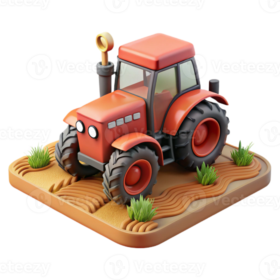 dramatic rustic Gps Guided Tractor Plowing Field Transparent Background professional png