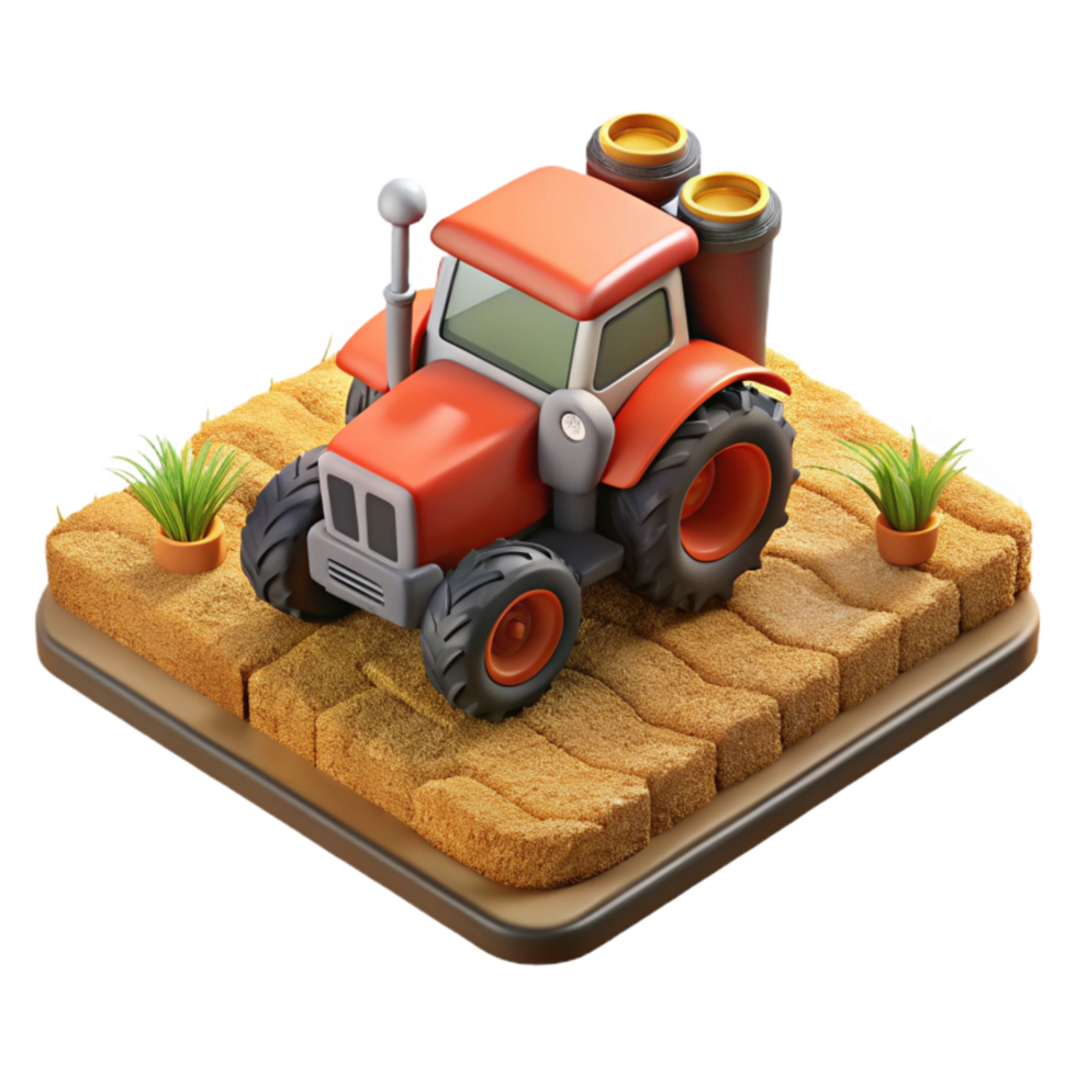 extraordinary modern Gps Guided Tractor in Field Aerial View Isolated genuine png