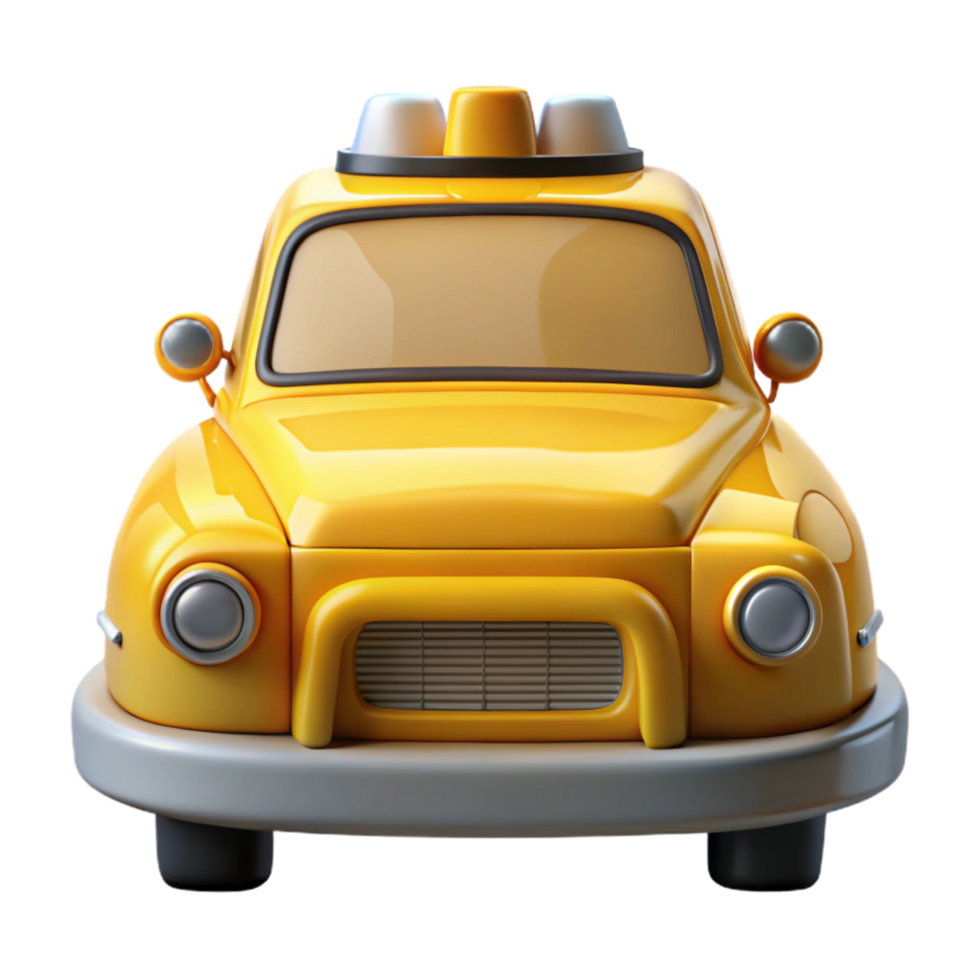 serene creative Yellow Taxi Cab Front View Transparent Background original png